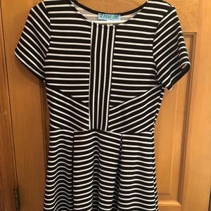 Black and white striped dress